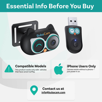 BubaCam Cabin Care Wireless Carplay Adapter